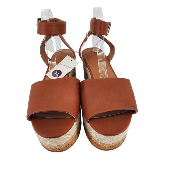 Universal Thread Womens 11 Cognac Bailey Platform Wedge Pumps New - Picture 3 of 5